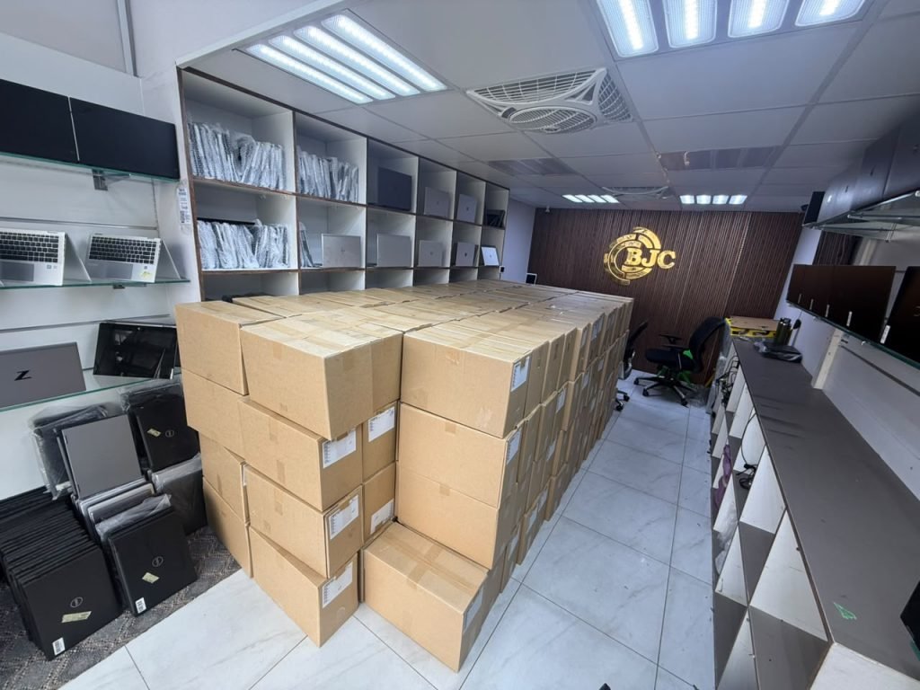 Renewed laptops on the Laptop Factory workshop floor in Sharjah