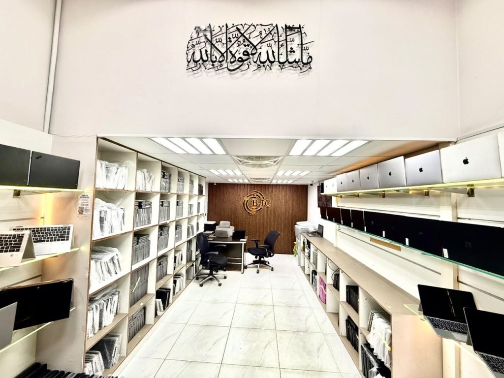 Renewed laptops on the Laptop Factory workshop floor in Sharjah