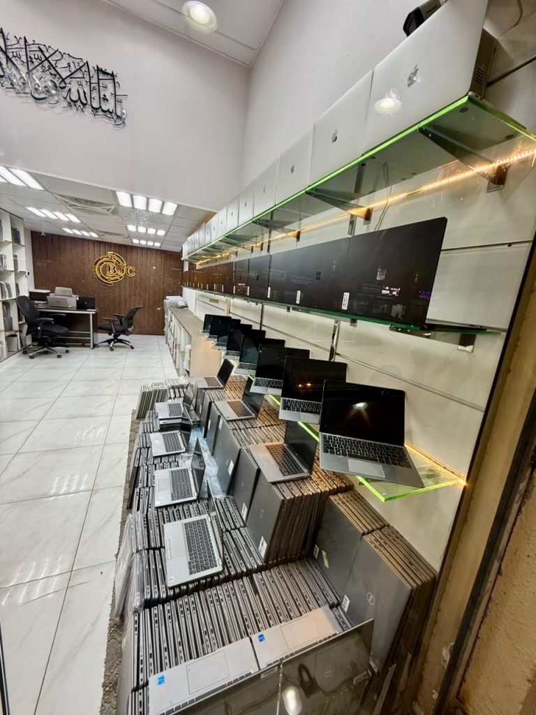 Renewed laptops on the Laptop Factory workshop floor in Sharjah