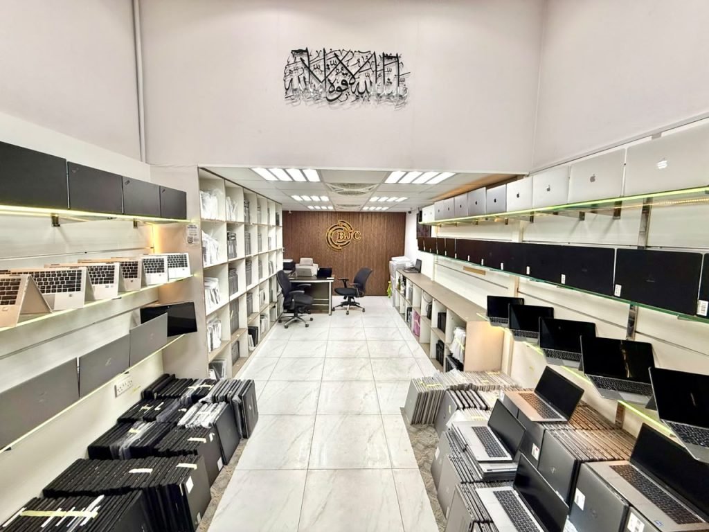 Renewed laptops on the Laptop Factory workshop floor in Sharjah